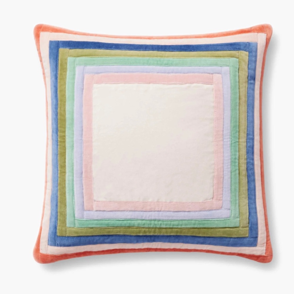 Set of Two Rifle Paper Co. Colorful Striped Pillow Cases